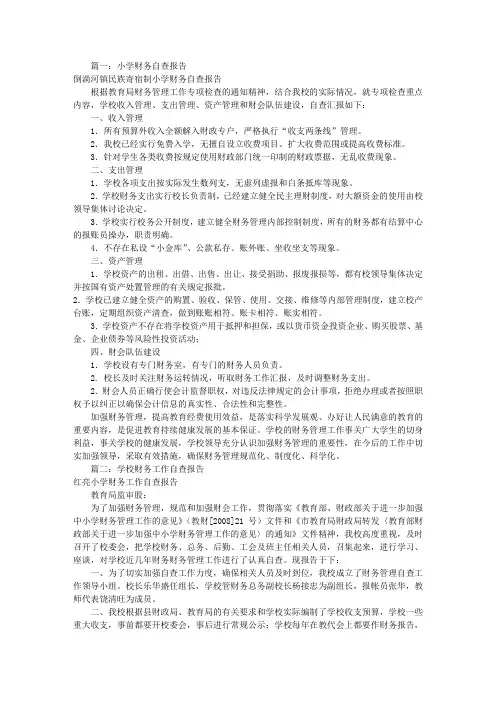 小学财务自查报告(共10篇)