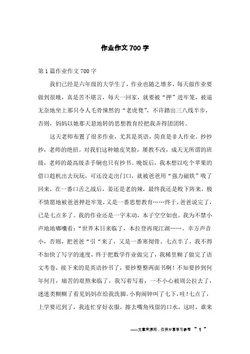作业作文700字
