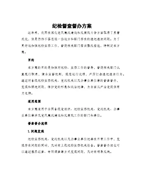 纪检督查督办方案