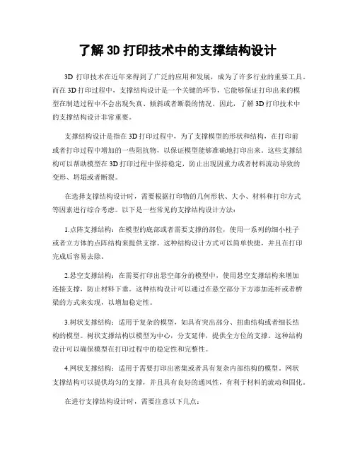 了解3D打印技术中的支撑结构设计