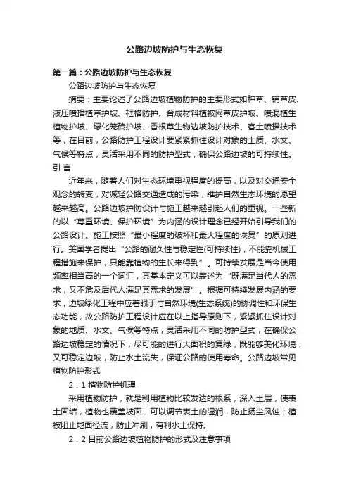 公路边坡防护与生态恢复