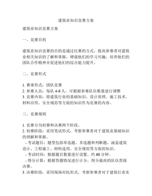 建筑业知识竞赛方案