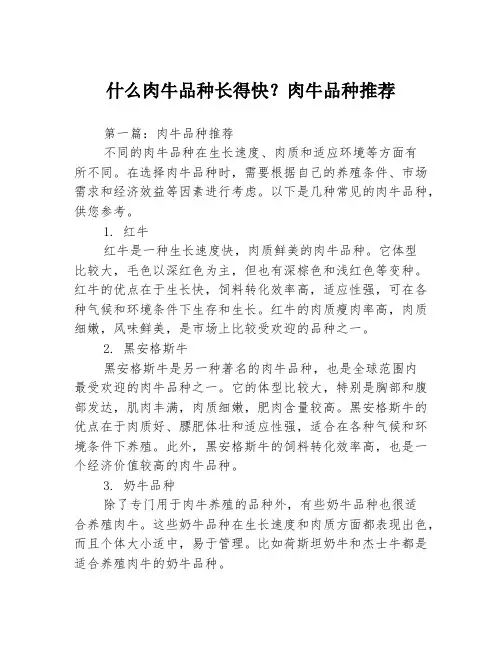 什么肉牛品种长得快？肉牛品种推荐3篇