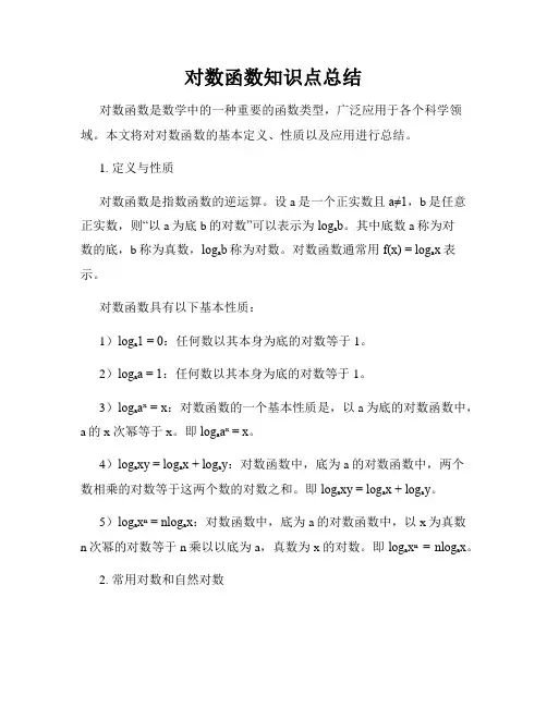 对数函数知识点总结