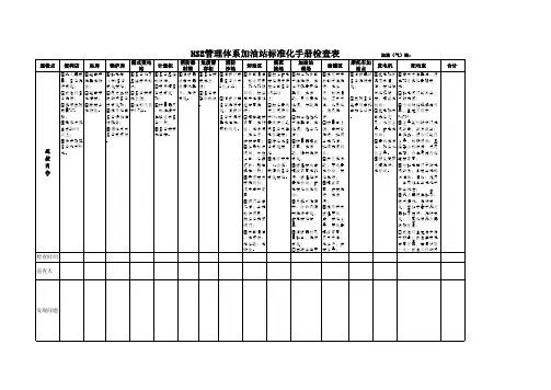 HSE管理体系加油站标准化手册检查表