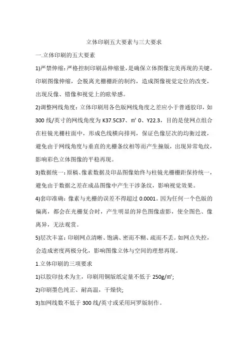 立体印刷五大要素与三大要求