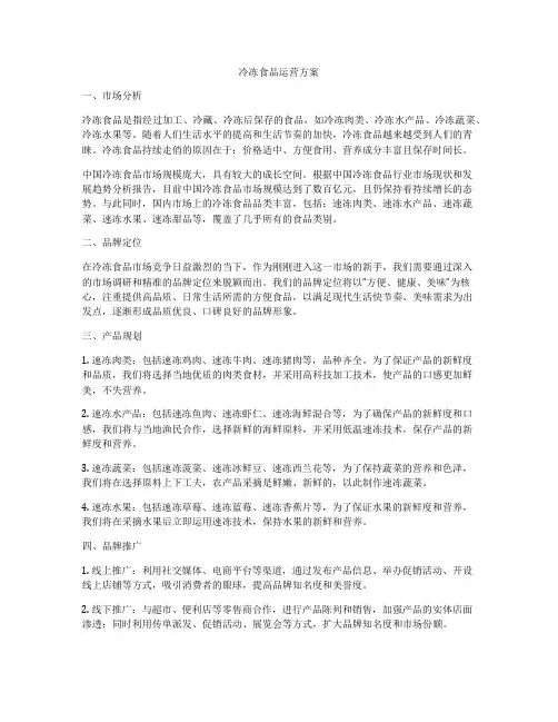 冷冻食品运营方案