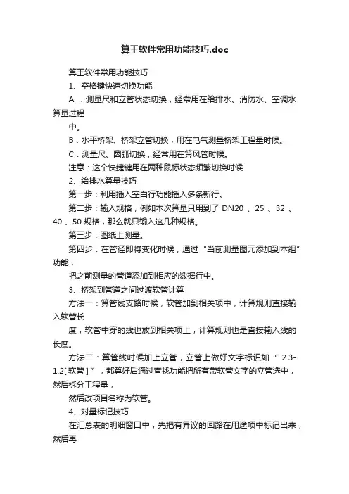 算王软件常用功能技巧.doc