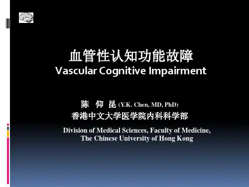 血管性认知功能障碍(东莞市人民医院、香港中文大学陈仰昆博士)