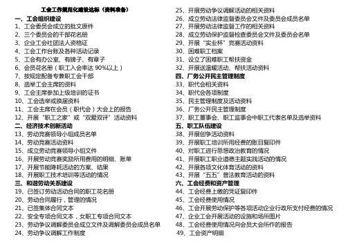 工会工作资料要件
