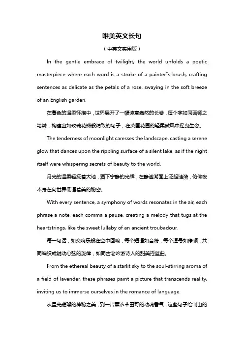 唯美英文长句