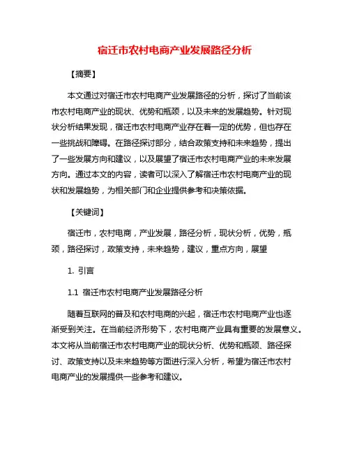 宿迁市农村电商产业发展路径分析