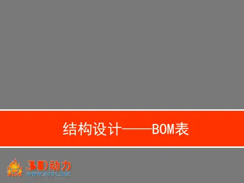 结构设计——BOM制作
