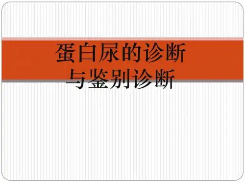 蛋白尿的诊断及鉴别诊断PPT医学课件