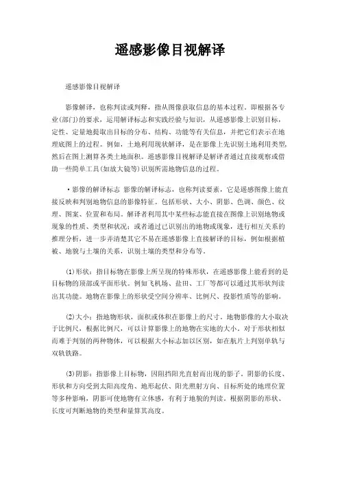 遥感影像目视解译