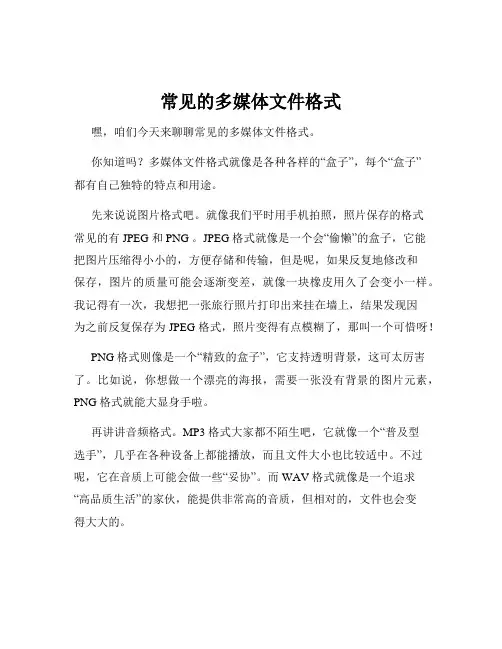常见的多媒体文件格式