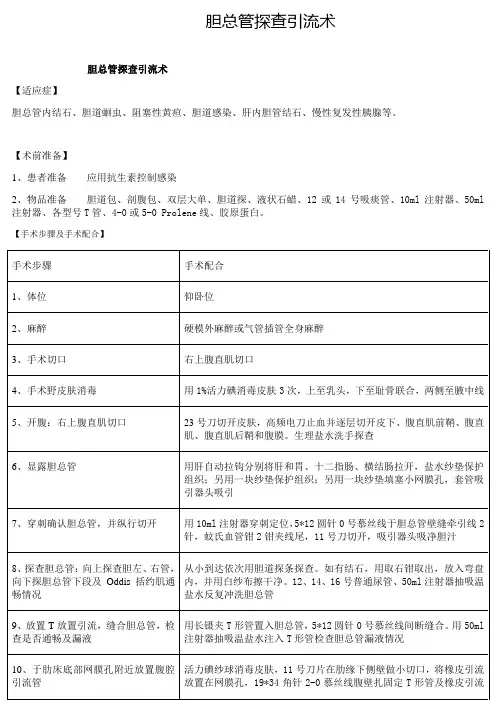 胆总管探查引流术