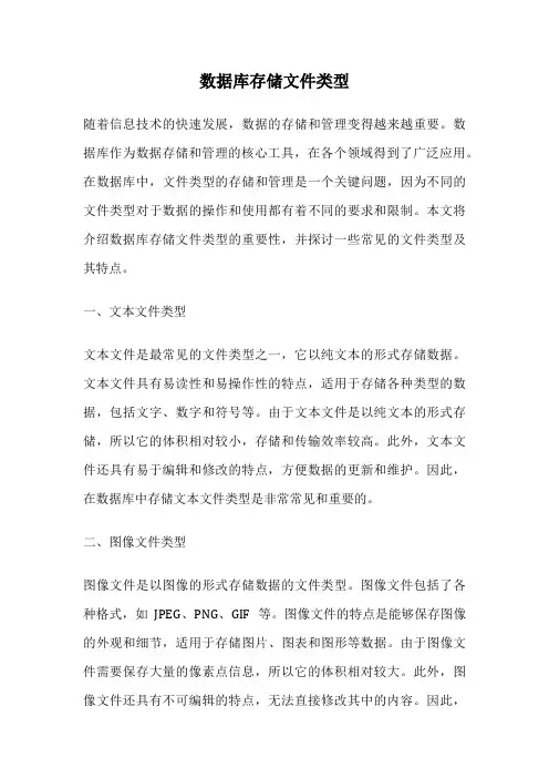 数据库存储文件类型