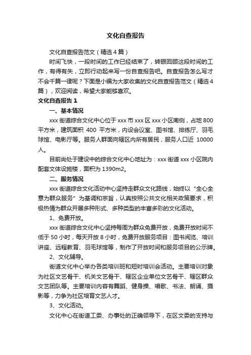 文化自查报告范文（精选4篇）