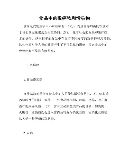 食品中的致癌物和污染物