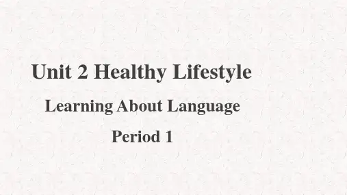 【教学课件】Unit+2+Learning+About+Language第1课时示范课件