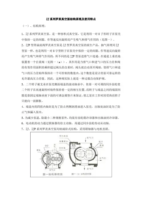 ZJ系列罗茨真空泵结构原理及使用特点