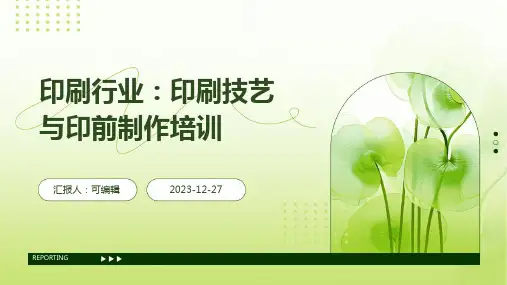 印刷行业：印刷技艺与印前制作培训ppt