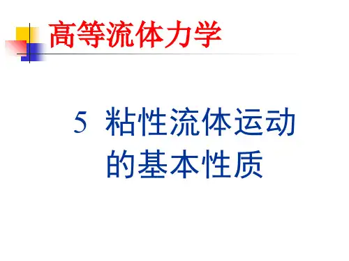 5 粘性流体运动的基本性质
