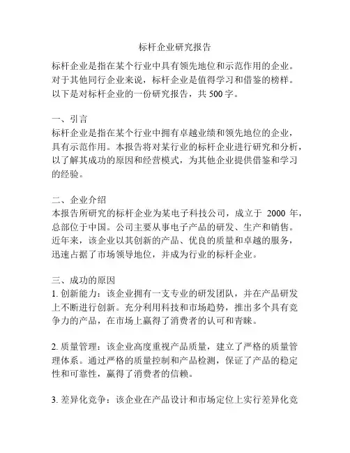 标杆企业研究报告