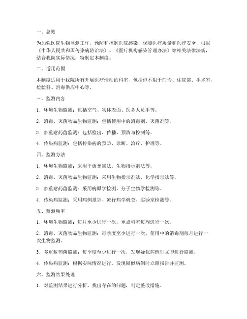 医院生物监测管理制度