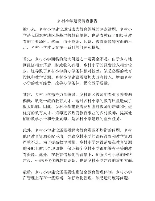 乡村小学建设调查报告