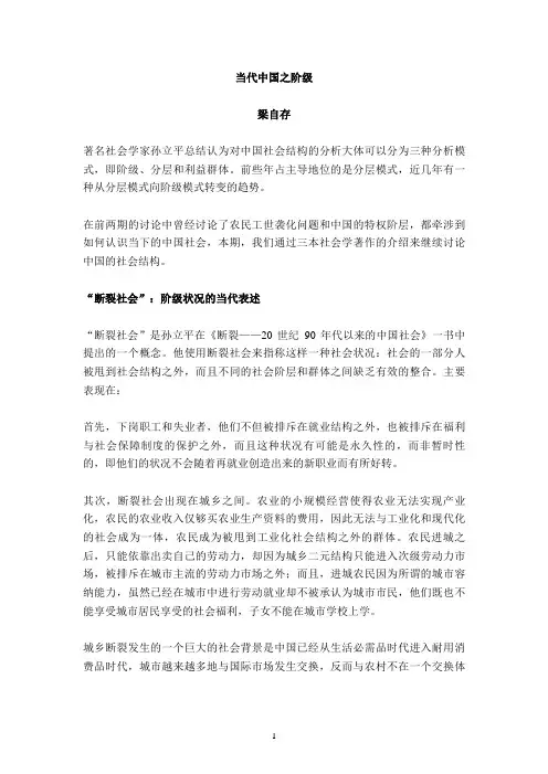 当代中国之阶级状况