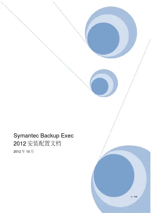 Symantec数据备份BE2012安装配置手册资料