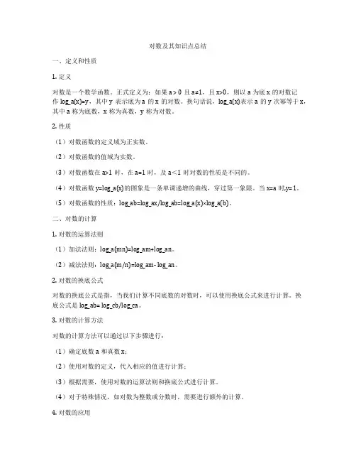 对数及其知识点总结