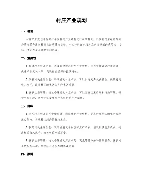 村庄产业规划