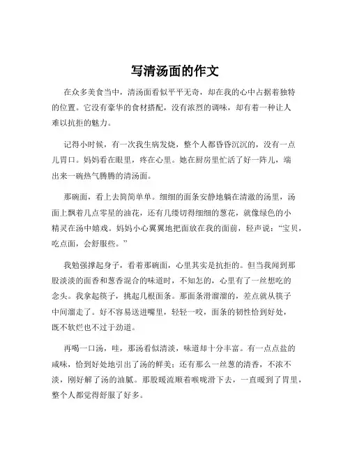 写清汤面的作文