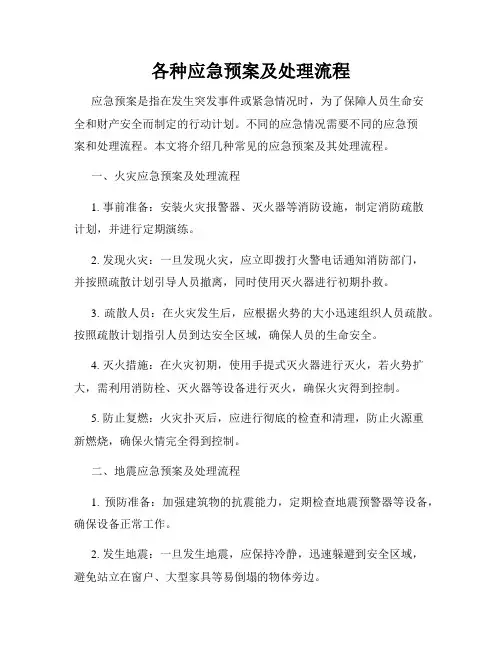 各种应急预案及处理流程