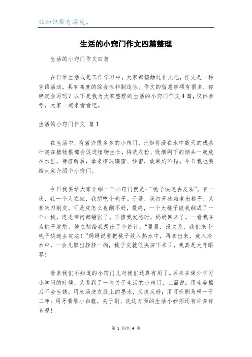 生活的小窍门作文四篇整理_4