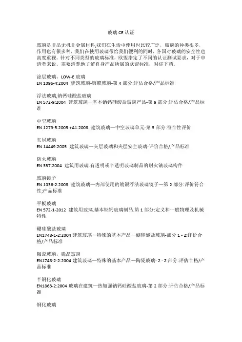 玻璃CE认证