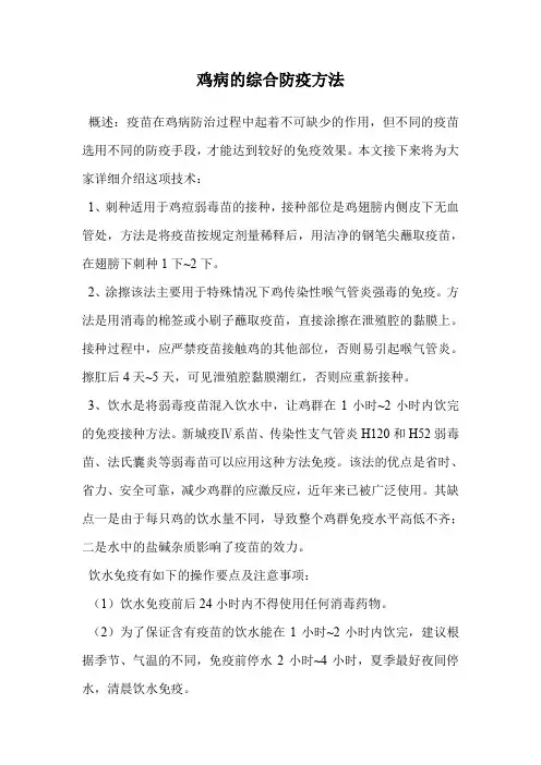 鸡病的综合防疫方法.doc