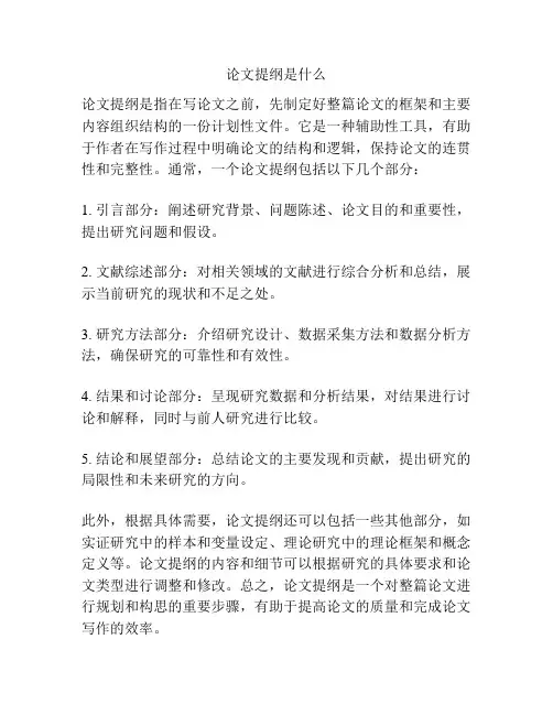 论文提纲是什么