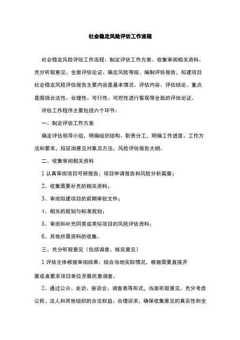 社会稳定风险评估工作流程