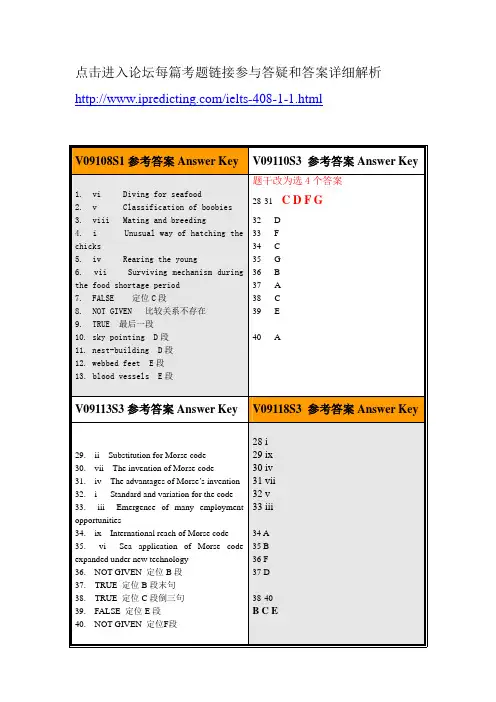 雅思真题04 配套答案