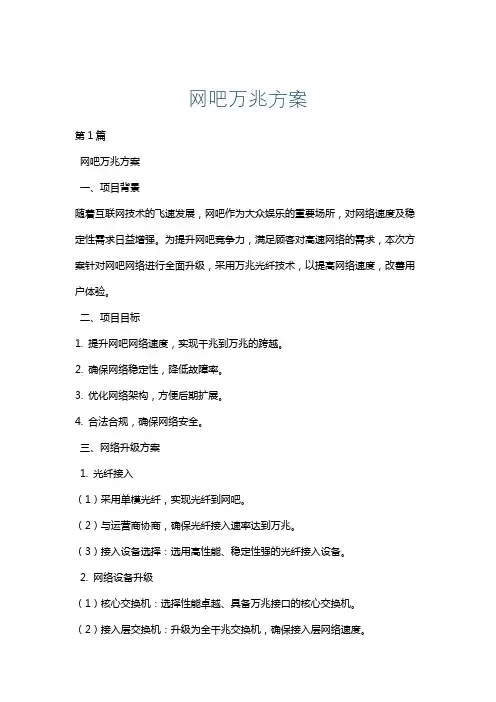 网吧万兆方案