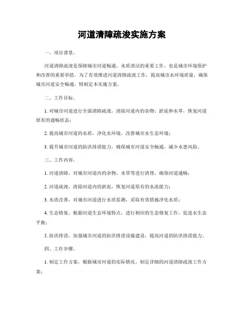 河道清障疏浚实施方案