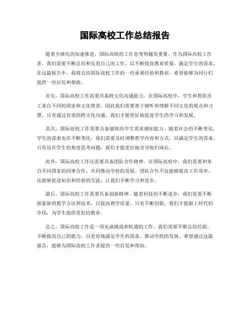 国际高校工作总结报告
