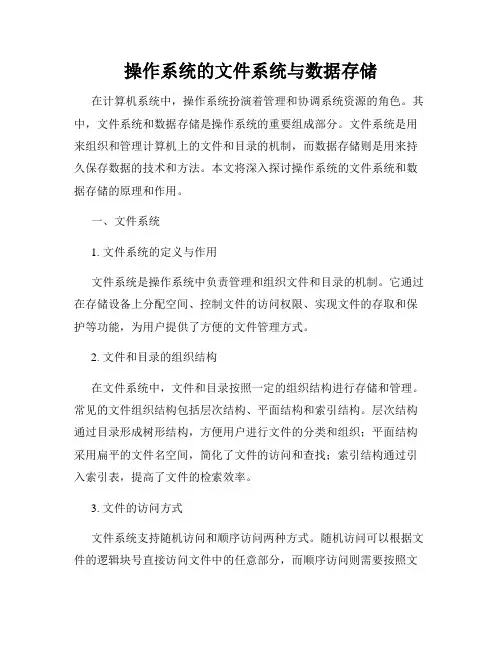 操作系统的文件系统与数据存储