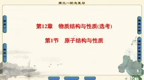 2018版高考化学(鲁科版)一轮总复习课件：第12章 物质结构与性质(选考) 第1节 原子结构与性质