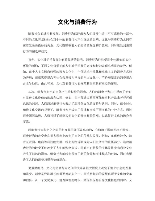 文化与消费行为