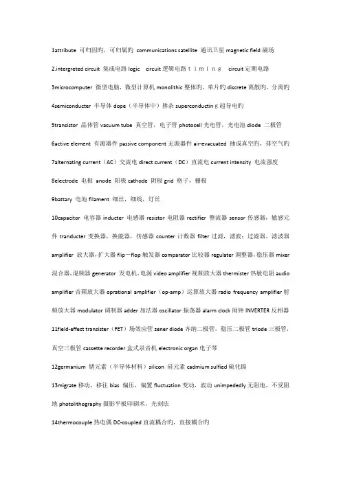 信息技术专业外语单词汇总